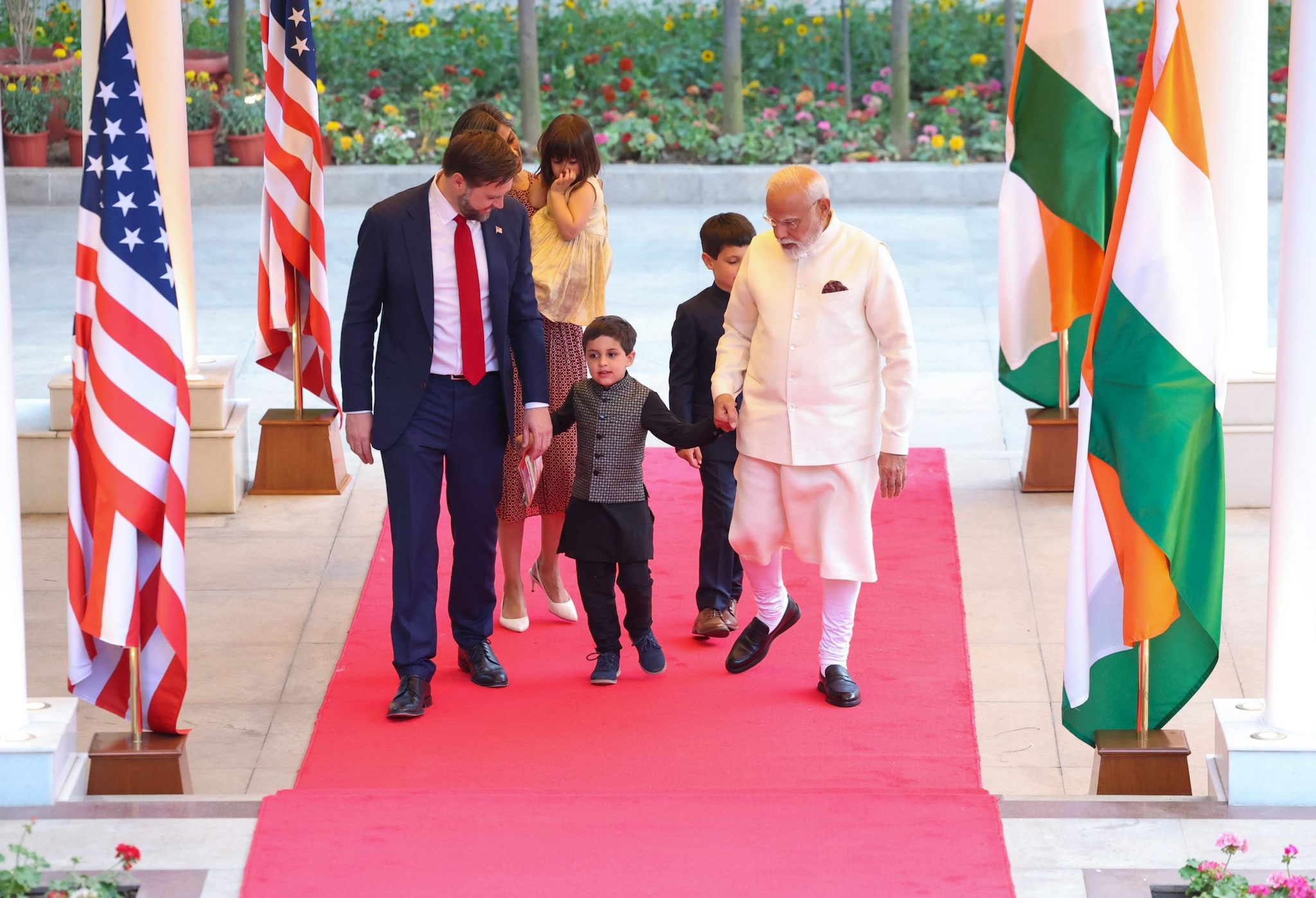 Reportedly, PM Modi also hosted the Second Family of the US for dinner. (Image: X, formerly Twitter) Reportedly, PM Modi also hosted the Second Family of the US for dinner. (Image: X, formerly Twitter)