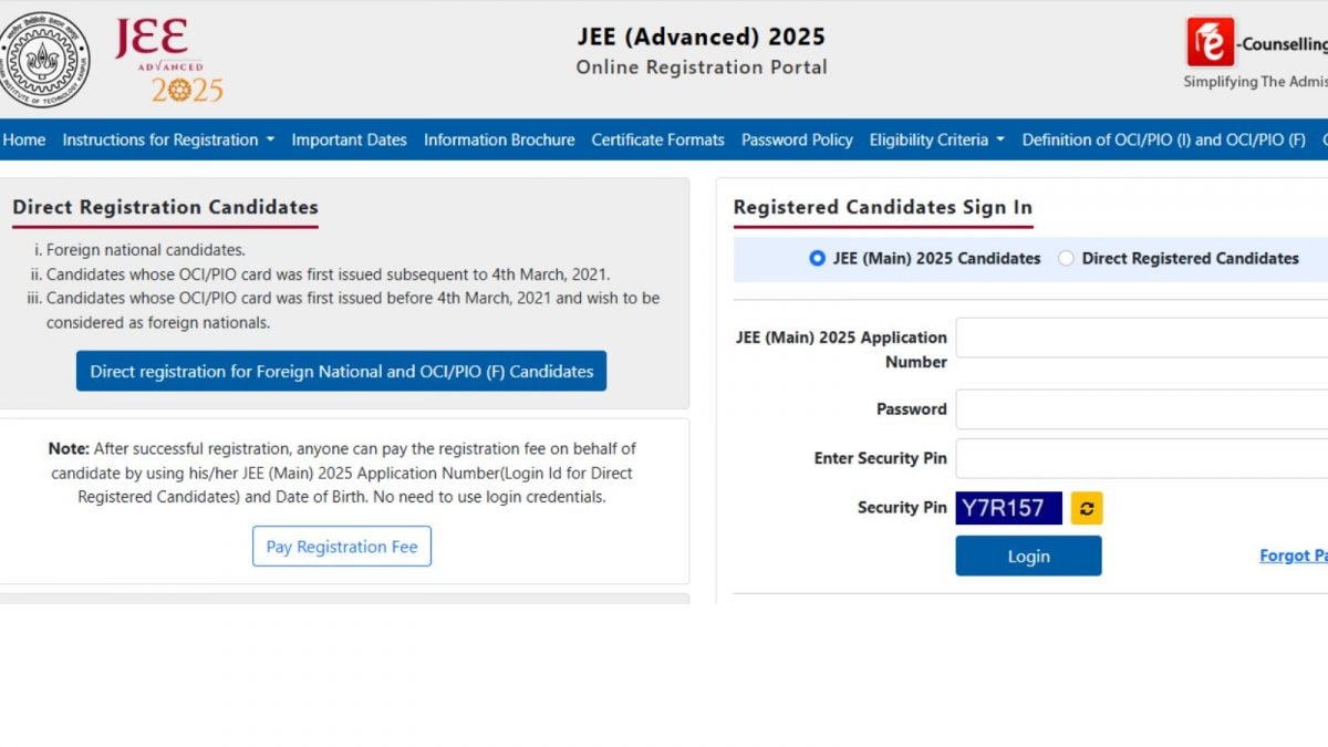 JEE Advanced 2025 Registration Begins At jeeadv.ac.in; Check Eligibility Criteria, Exam Schedule
