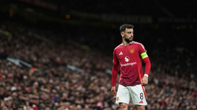 Manchester United captain Bruno Fernandes (AP)