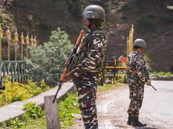 Security personnel stand guard a day after a terrorist attack in Pahalgam, J & K, Wednesday morning, April 23, 2025. (PTI Photo) Security personnel stand guard a day after a terrorist attack in Pahalgam, J & K, Wednesday morning, April 23, 2025. (PTI Photo)