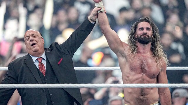 Heyman shocked the WWE Universe with his unprecendented turn to aid Rollins to a win over Reigns and Punk (WWE Media)