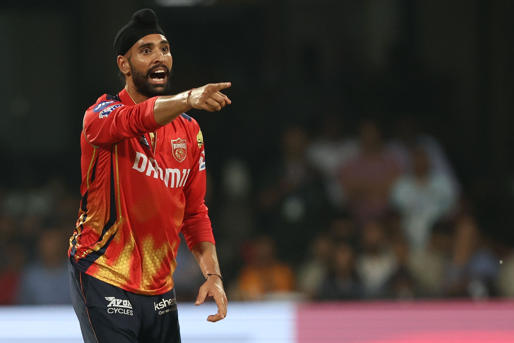 Harpreet Brar came in and spun his web to remove both Bhuvneshwar Kumar and Yash Dayal in his first over. (Image: AP) Harpreet Brar came in and spun his web to remove both Bhuvneshwar Kumar and Yash Dayal in his first over. (Image: AP)