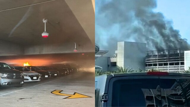Several cars left damaged after a fire broke out at Disneyland parking space | Image/X