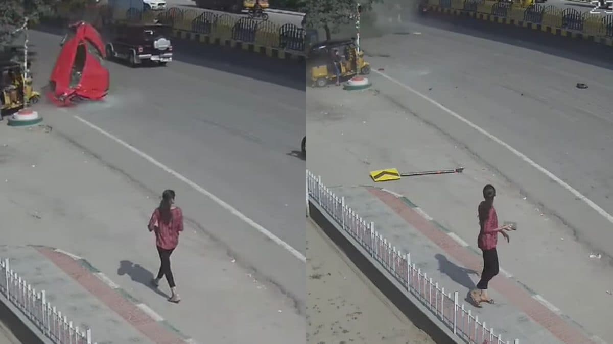 Woman Narrowly Escapes Death After Car Plunges From Flyover In Front Of ...