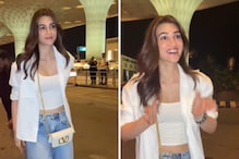 Kriti Sanon Effortlessly Styles Her Chic Airport Look With A Valentino Purse Kriti Sanon Effortlessly Styles Her Chic Airport Look With A Valentino Purse