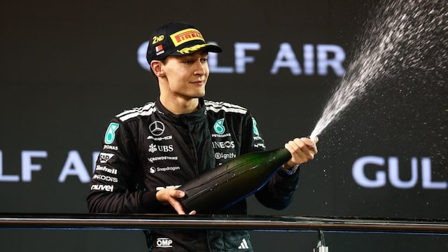 Mercedes' George Russell (X)