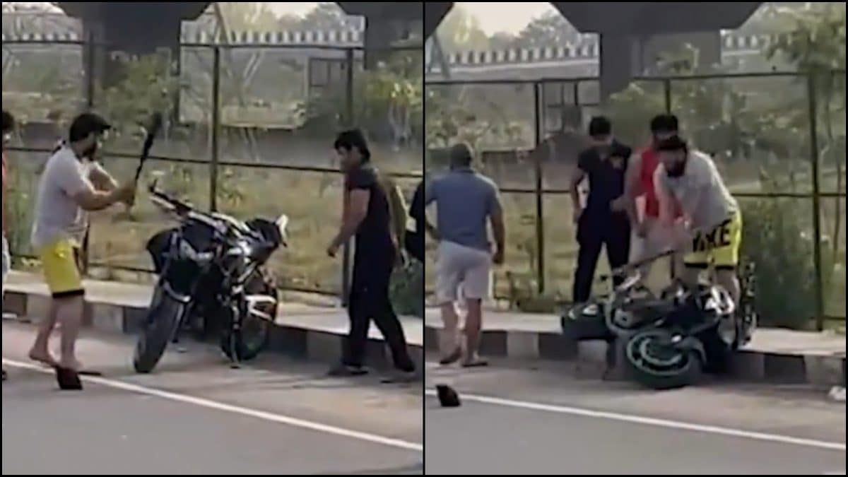 Biker Assaulted With Baseball Bat By Scorpio-Borne Bodybuilders In Gurugram, FIR Registered | Video