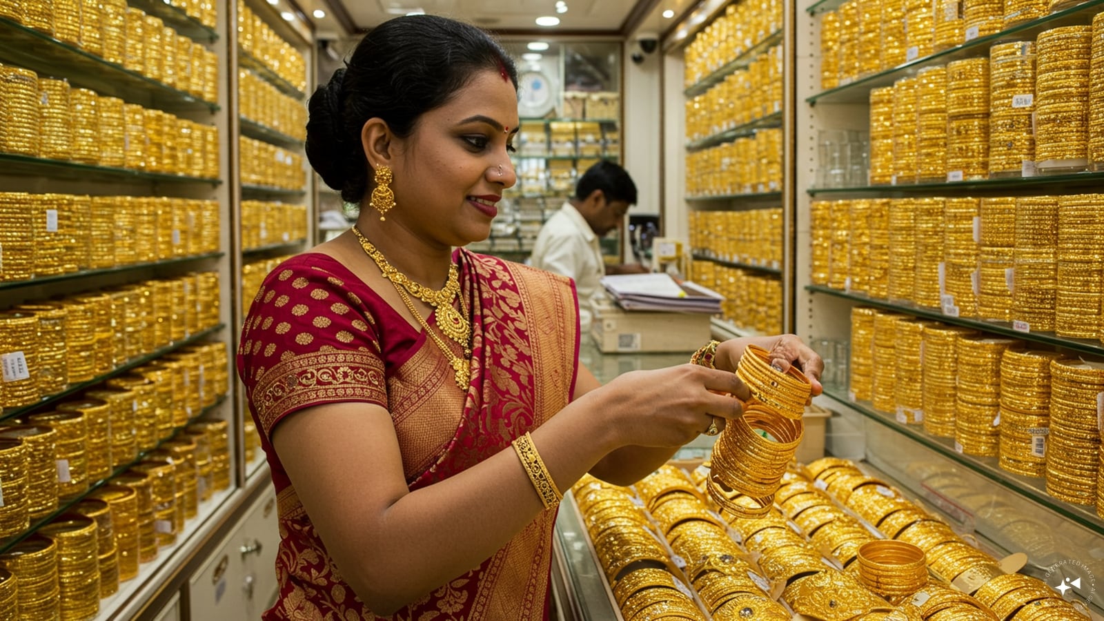 In Mumbai, 22K gold costs Rs 92,900 and 24K, 1,01,350. (AI generated image) In Mumbai, 22K gold costs Rs 92,900 and 24K, 1,01,350. (AI generated image)