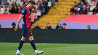 Barcelona's Robert Lewandowski (AP)