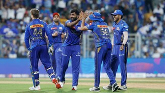 Mumbai Indians players celebrates the wicket of Abdul Samad of Lucknow Super Giants during match 45 of the Indian Premier League season 18 (IPL 2025) between Mumbai Indians and Lucknow Super Giants held at the Wankhede Stadium, Mumbai on the 27th April 2025

Photo by Vipin Pawar / Sportzpics for IPL