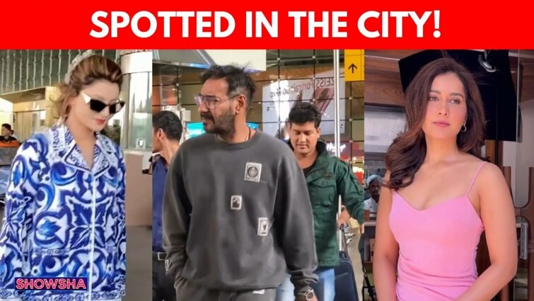 Ajay Devgn, Urvashi Rautela & Raashii Khanna Caught On Camera In Mumbai | WATCH