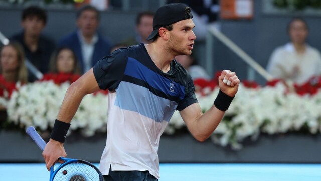 Jack Draper in action at the Madrid Open (AFP)