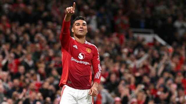 Casemiro had himself a tremendous game for United, rolling the years back (AFP)