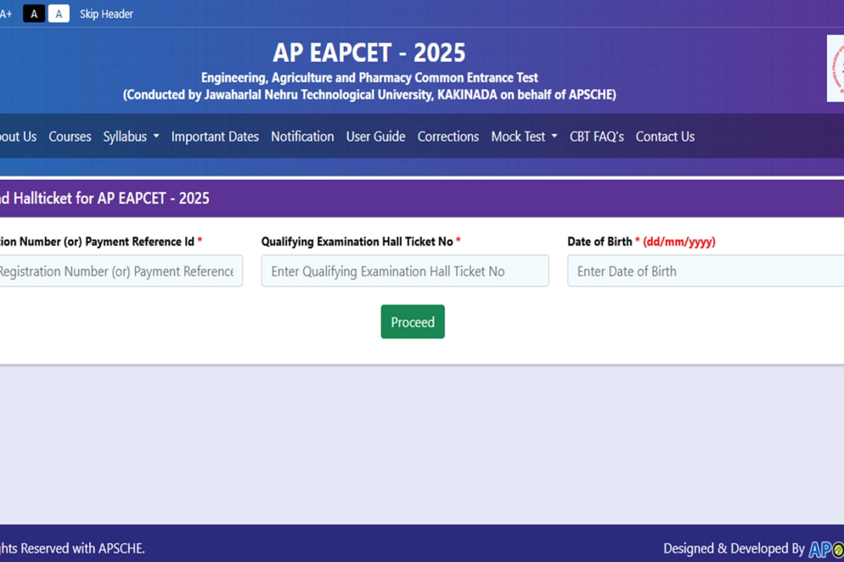 AP EAMCET Hall Ticket 2025 Released, Check Admit Card Direct Link At cets.apsche.ap.gov.in