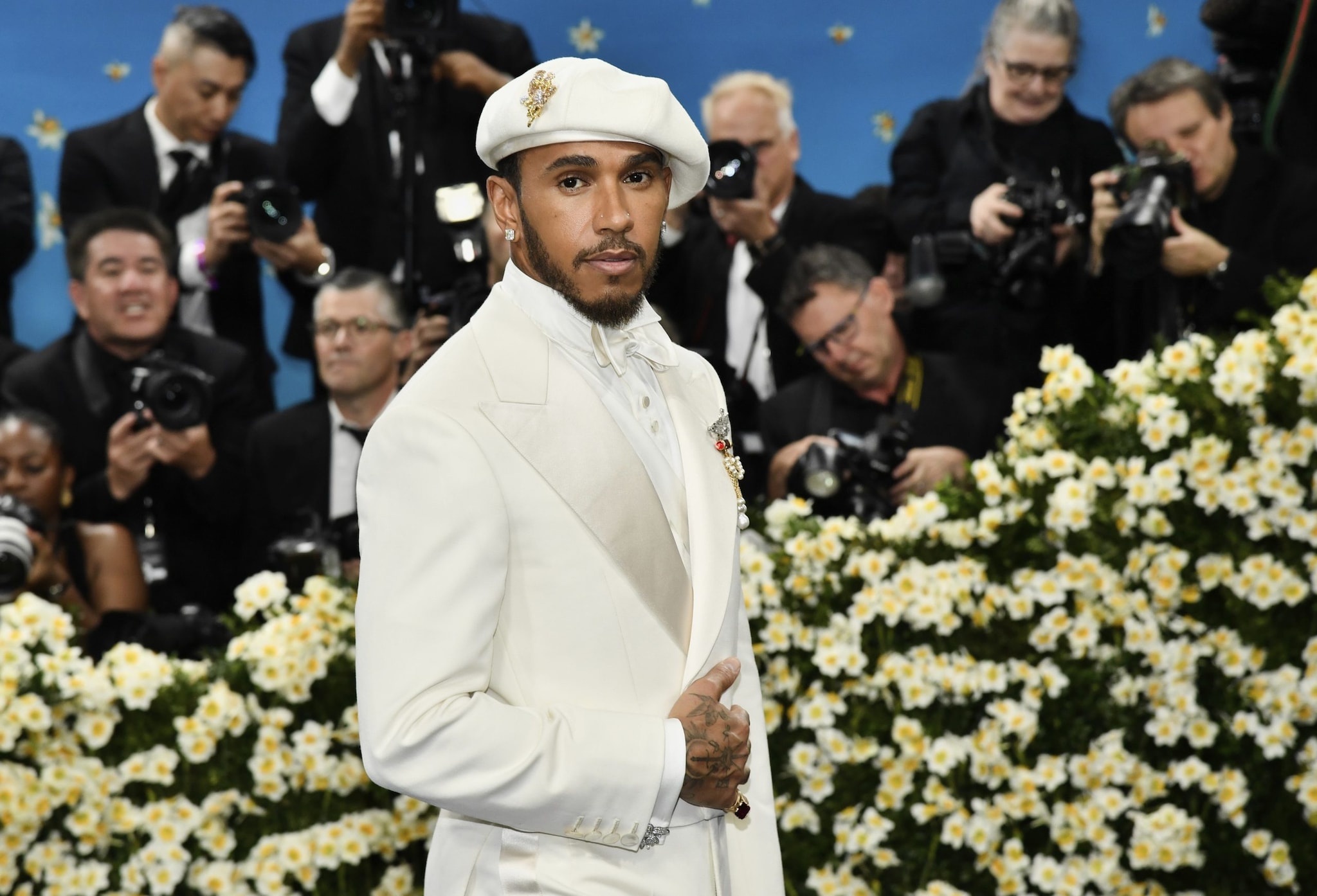 Lewis Hamilton attends The Metropolitan Museum of Art's Costume Institute benefit gala (AP)