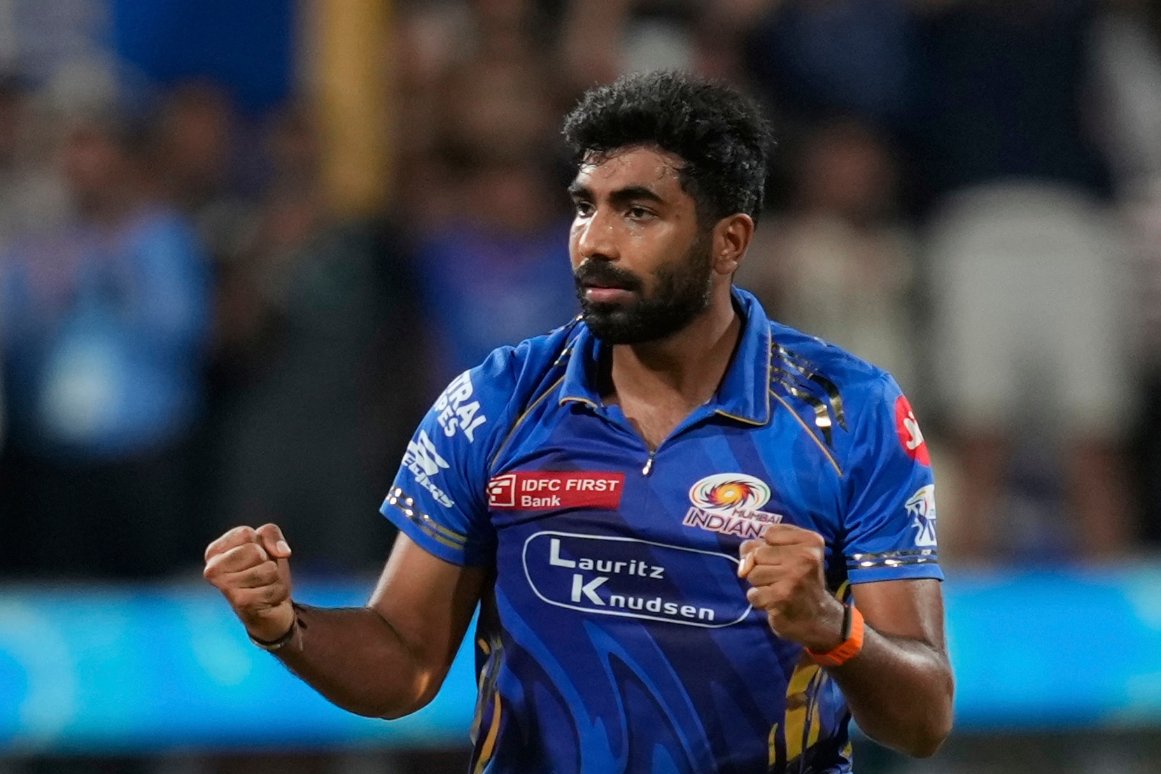 He also got the wicket of Shahrukh Khan in the 17th over of the innings to put MI firmly in front in the contest. (Image; AP) He also got the wicket of Shahrukh Khan in the 17th over of the innings to put MI firmly in front in the contest. (Image; AP)