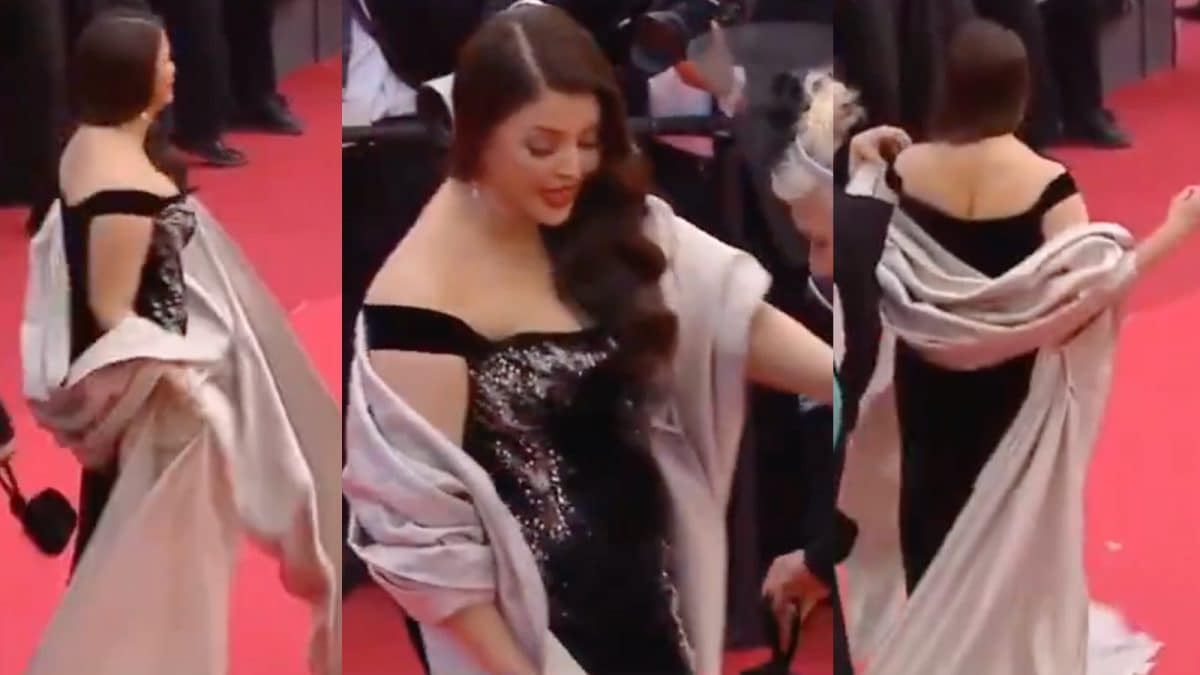 Aishwarya Rai Expertly Handles Wardrobe Mishap After Her Cape Comes Off
