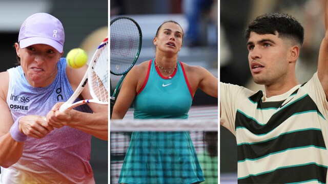 Carlos Alcaraz, Iga Swiatek and Aryna Sabalenka at French Open (AP)
