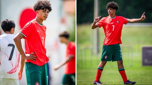 Cristiano Jr made his debut for the Portugal U-15 side sporting the #7 shirt. (Image: X)
