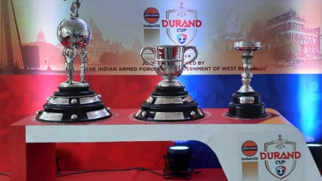 Durand Cup, (center) the Shimla Trophy (left )and the President’s Cup (News18.com/Ritayan Basu)