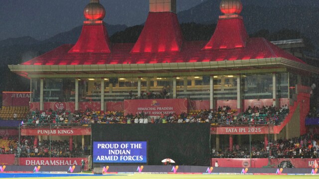 A tribute to the Indian Armed Forces displayed on the screen during match 58 of the Indian Premier League season 18 (IPL 2025) between Punjab Kings  and Delhi Capitals held at the Himachal Pradesh Cricket Association Stadium, Dharamshala on the 8th May 2025.

Photo by Deepak Malik / Sportzpics for IPL
