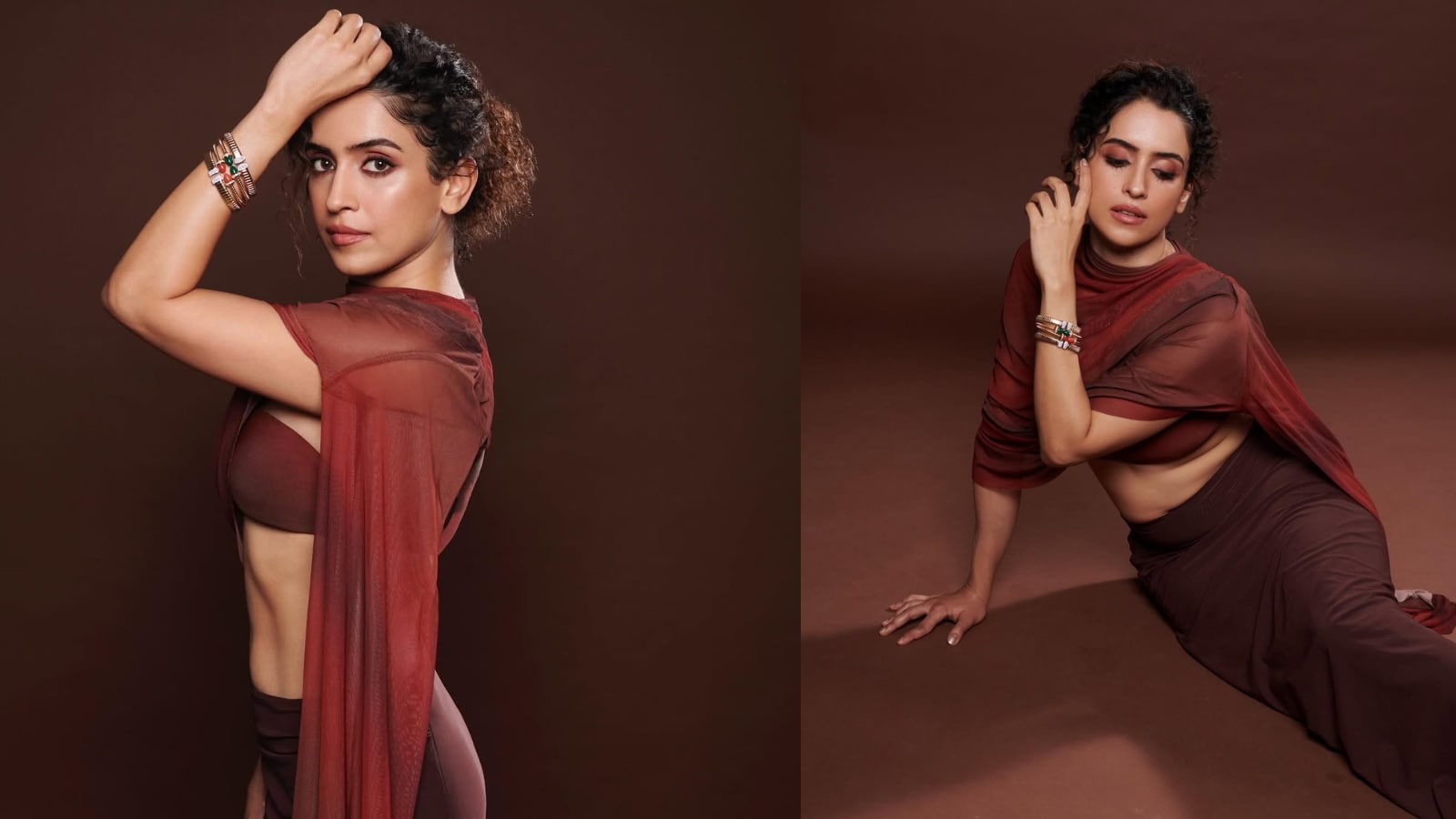 Sanya Malhotra Serves Unmissable Glamour in a Rust-Hued Co-ord Set and Ethnic-Fusion Florals
