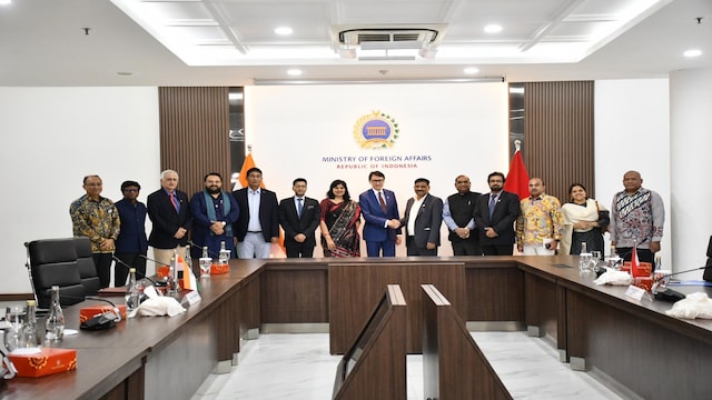 The Indian delegation led by Janata Dal (United) Member of Parliament Sanjay Jha held a series of meetings in Jakarta. Image/News18