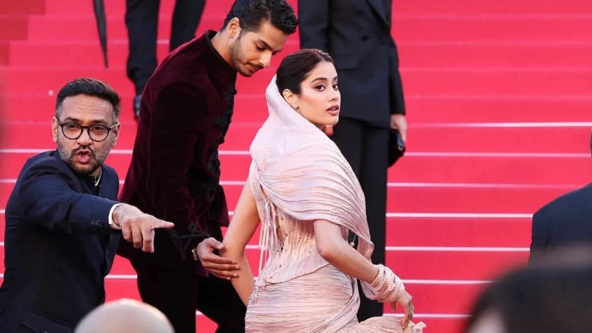Cannes 2025: Ishaan Helps Janhvi With Her Gown As She Honours Sridevi In Royal Debut