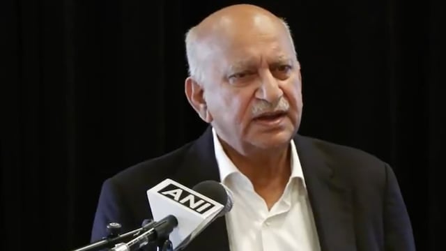 MJ Akbar in Denmark (ANI Image)