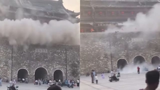 Screengrab of CCTV video going viral online