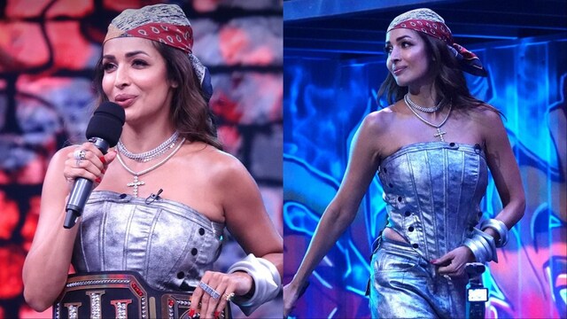 Malaika Arora shared pictures from the sets of a dance reality show. 