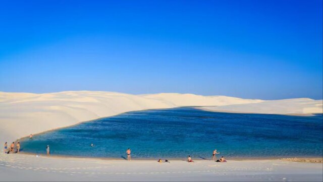 The dunes in Brazil's Lençois Maranhenses turn into freshwater pools.