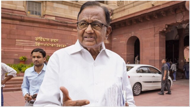 Congress Rajya Sabha MP P Chidambaram during the Monsoon league   of the Parliament (PTI/File photo)