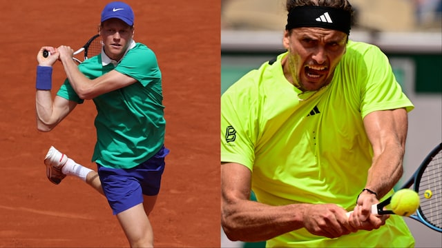Jannik Sinner, Alexander Zverev in action at the French Open (AFP)