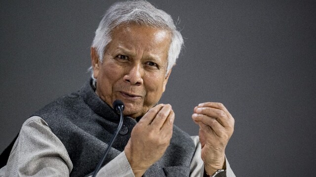 Muhammad Yunus held a series of meetings on Saturday. (AFP)