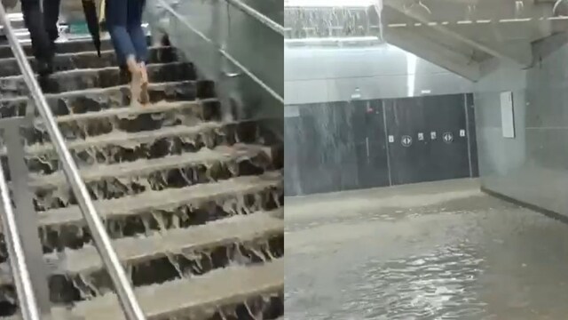 Mumbai metro stations flooded with rainwater (CNN-News18)