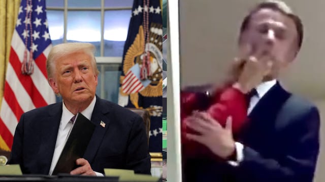 Donald Trump reacted to the video which was filmed as Emmanuel Macron and his wife arrived in Vietnam.