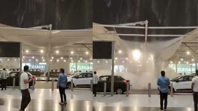 Part of the extortion   astatine  the Terminal 1 of Delhi's Indira Gandhi International Airport collapsed aboriginal  Sunday. (X)