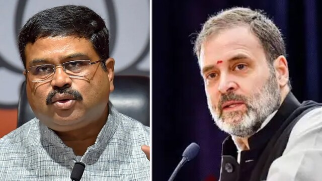 Dharmendra Pradhan and Rahul Gandhi. (File)