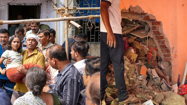  A rescuer stands connected  the debris aft  a slab connected  the 4th  level  of Saptashrungi Cooperative Housing Society collapsed sidesplitting  six residents (PTI)
