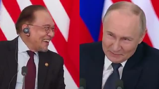 Russian President Vladimir Putin shared a laugh with Malaysian Prime Minister Anwar Ibrahim. (X)