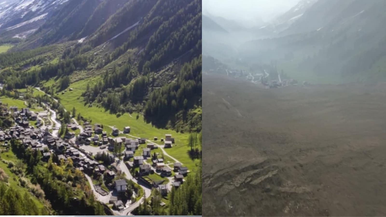 Swiss Village Wiped Off As Glacier Collapse Triggers Deadly Mudslide | Video
