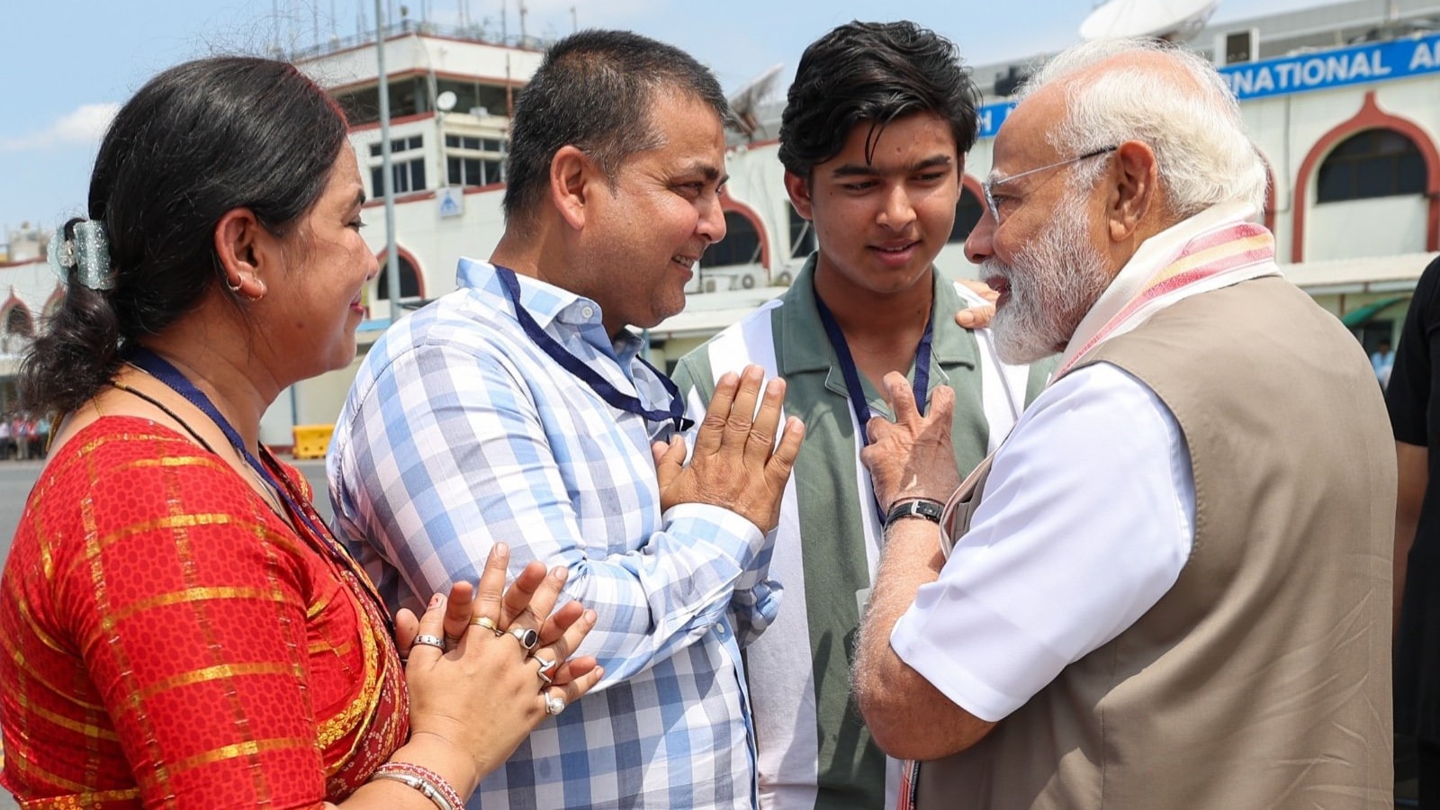 PM Modi meets cricketer Vaibhav Suryavanshi at Patna Airport