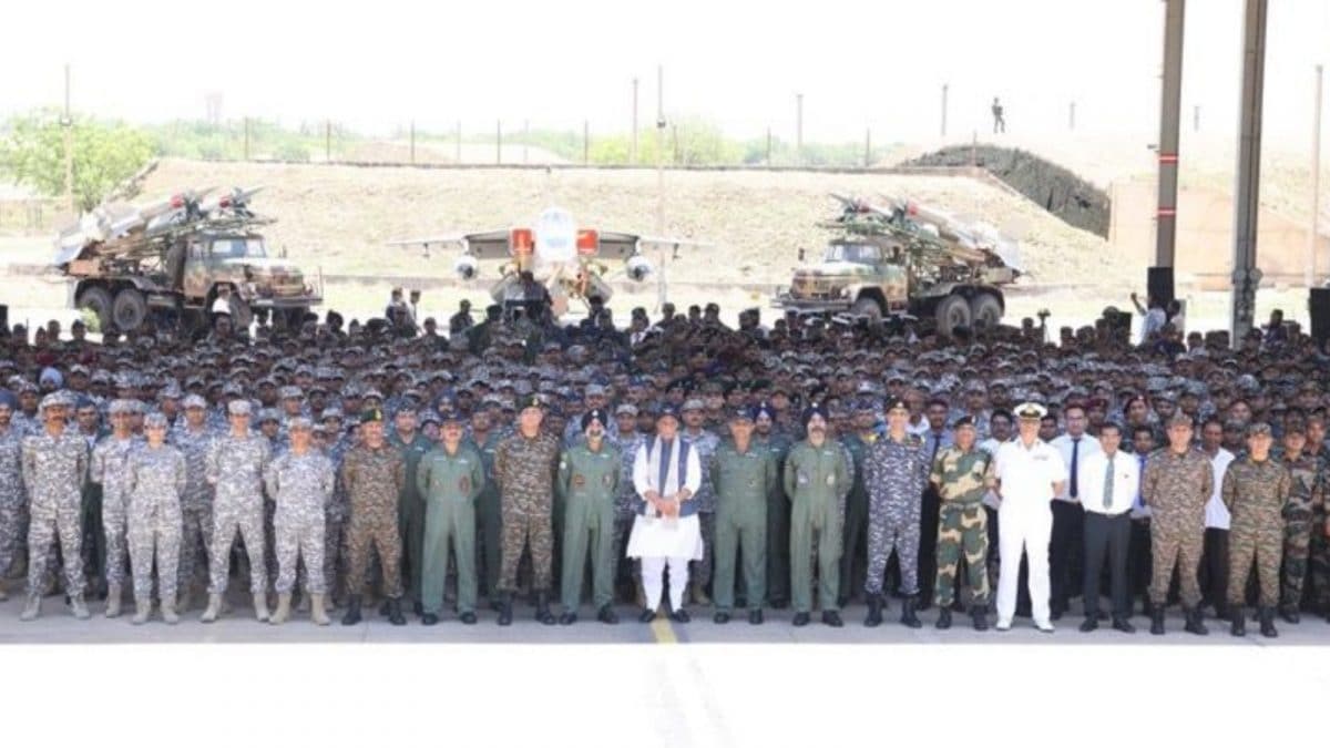 Rajnath Singh at Bhuj Airbase showcases India’s military strength