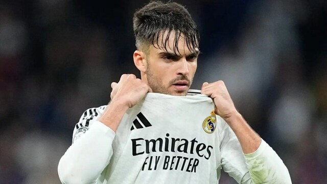 Real Madrid defender Raul Asencio (X)