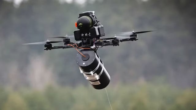 Immune to jamming, these drones maintain real-time control via fibre optic cables. 