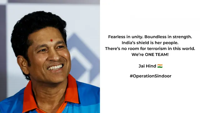Cricketer Sachin Tendulkar also hailed Operation Sindoor. Taking to Instagram stories, he wrote that there is no room for terrorism in the world. (File Pic) Cricketer Sachin Tendulkar also hailed Operation Sindoor. Taking to Instagram stories, he wrote that there is no room for terrorism in the world. (File Pic)