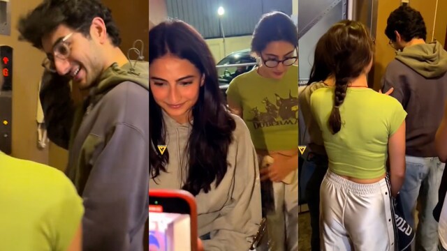Sara Ali Khan Teases Ibrahim As Paps Click Them With Palak Tiwari On Movie Night | Watch - News18