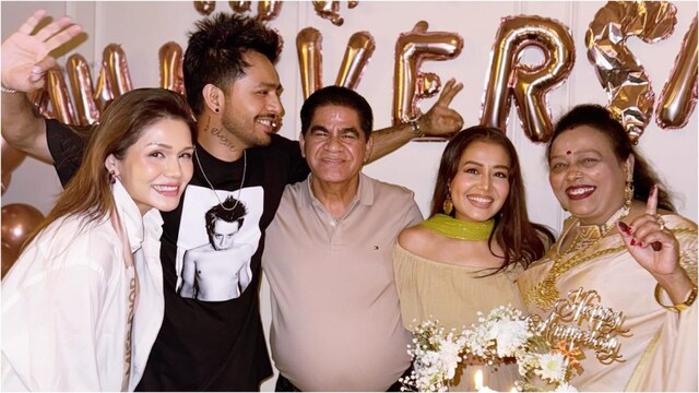 Neha Kakkar shared pictures with Tony and Sonu Kakkar from 
 their parents’ wedding day  celebration