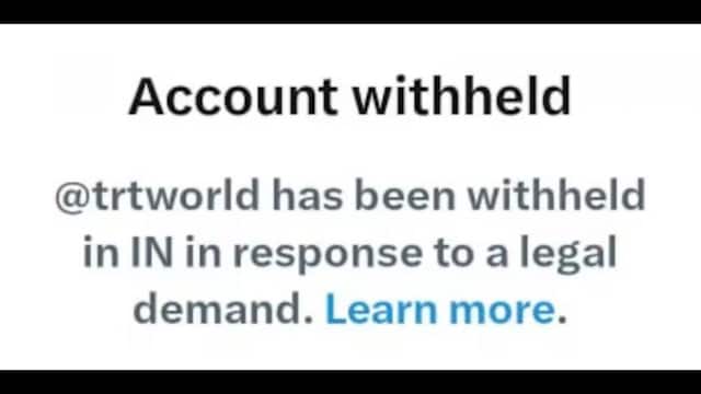 TRT's X account was briefly banned in India on Wednesday. (Screengrab)